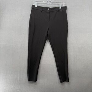 MARIO SERRANI Italy Black Cropped Pants M/M Stretch Comfort Casual Office